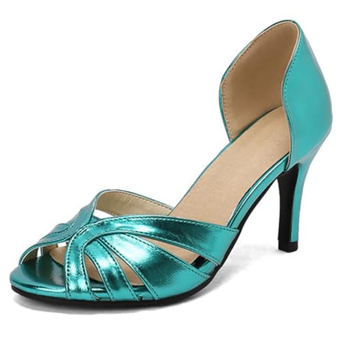 MiaZane D'Orsay Sandalen Damen Peeptoe High Heels Stiletto Absatz Pumps Geschlossene Ferse Abendsandalen Für Abendveranstaltung Und Hochzeitsempfang,Grün,45 EU von MiaZane