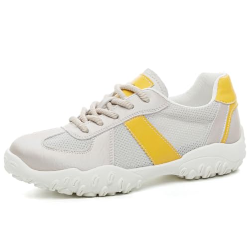 MiaZane Damen Sportschuhe Casual Leicht Mesh Flache Turnschuhe Für Spazieren Und Sommer Atmungsaktiv Kunstleder rutschfest,Gelb,38 EU MiaZane Damen Sportschuhe Casual Leicht Mesh Flache Turnschuhe Für Spazieren Und Sommer Atmungsaktiv Kunstleder rutschfest,Gelb,38 EU von MiaZane