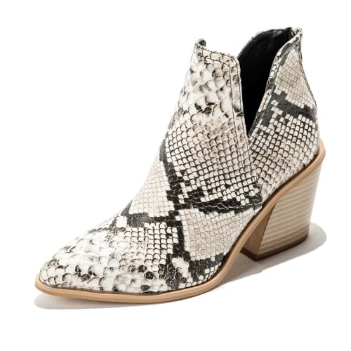 MiaZane Stiefeletten Damen Klobiger Absatz Spitze Zeh Chelsea Stiefel Wasserdicht Schlupf Hinten Reißverschluss für Herbst & Winter Büro & Abendkleidung Atmungsaktiv,Snake,37 EU MiaZane Stiefeletten Damen Klobiger Absatz Spitze Zeh Chelsea Stiefel Wasserdicht Schlupf Hinten Reißverschluss für Herbst & Winter Büro & Abendkleidung Atmungsaktiv,Snake,37 EU von MiaZane