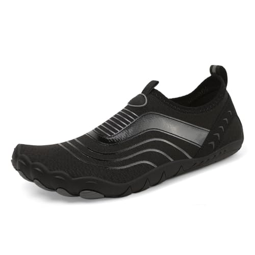 MiaZane Wasserschuhe Damen Herren Aqua Strand Schwimmen Schnelltrocknende Barfußschuhe Schlupf Mesh Sportliche Sneaker für Schwimmbad Bootsurlaub Surfen Tauchen Yoga,Schwarz,45 EU von MiaZane