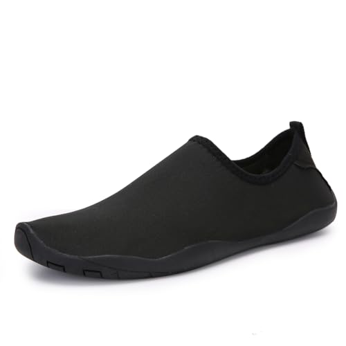 MiaZane Wasserschuhe Für Herren Damen Strand Schwimmschuhe Schnelltrocknend Barfuß Aqua Leicht Atmungsaktiv Für Surfen Laufen Pool Yoga Gehen Fahren,Schwarz,38 EU von MiaZane