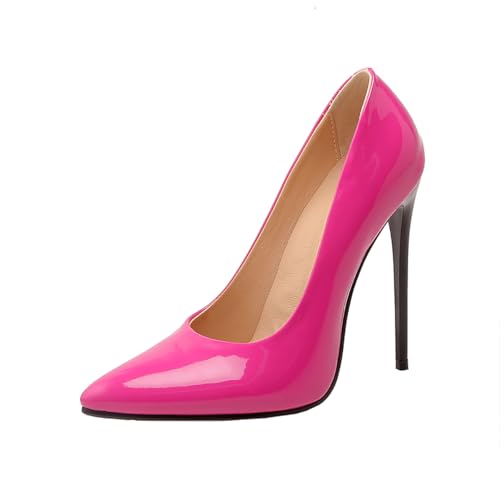Pumps Damen Stöckelabsatz High Heels Modische Absatzschuhe Glänzend Sexy Spitze Zehen Klassisch Sexy Hochzeits Pumps Für Formelle Anlässe Und Büro Große Größen,Hot pink,45 EU Pumps Damen Stöckelabsatz High Heels Modische Absatzschuhe Glänzend Sexy Spitze Zehen Klassisch Sexy Hochzeits Pumps Für Formelle Anlässe Und Büro Große Größen,Hot pink,45 EU von MiaZane