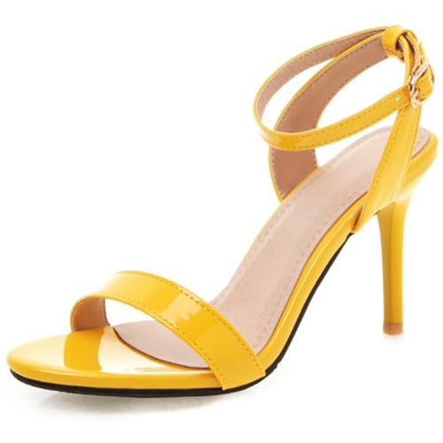 Stiletto Sandalen Für Damen Mit Riemchen Absätzen Und Knöchelverschluss Offene Zehen Abendsandalen Für Sommerhochzeit Und Cocktailparty Stilvolles Und Minimalistisches Design,Gelb,48 EU Stiletto Sandalen Für Damen Mit Riemchen Absätzen Und Knöchelverschluss Offene Zehen Abendsandalen Für Sommerhochzeit Und Cocktailparty Stilvolles Und Minimalistisches Design,Gelb,48 EU von MiaZane