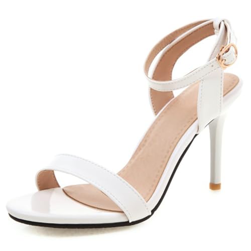 Stiletto Sandalen Für Damen Mit Riemchen Absätzen Und Knöchelverschluss Offene Zehen Abendsandalen Für Sommerhochzeit Und Cocktailparty Stilvolles Und Minimalistisches Design,Weiß,48 EU Stiletto Sandalen Für Damen Mit Riemchen Absätzen Und Knöchelverschluss Offene Zehen Abendsandalen Für Sommerhochzeit Und Cocktailparty Stilvolles Und Minimalistisches Design,Weiß,48 EU von MiaZane