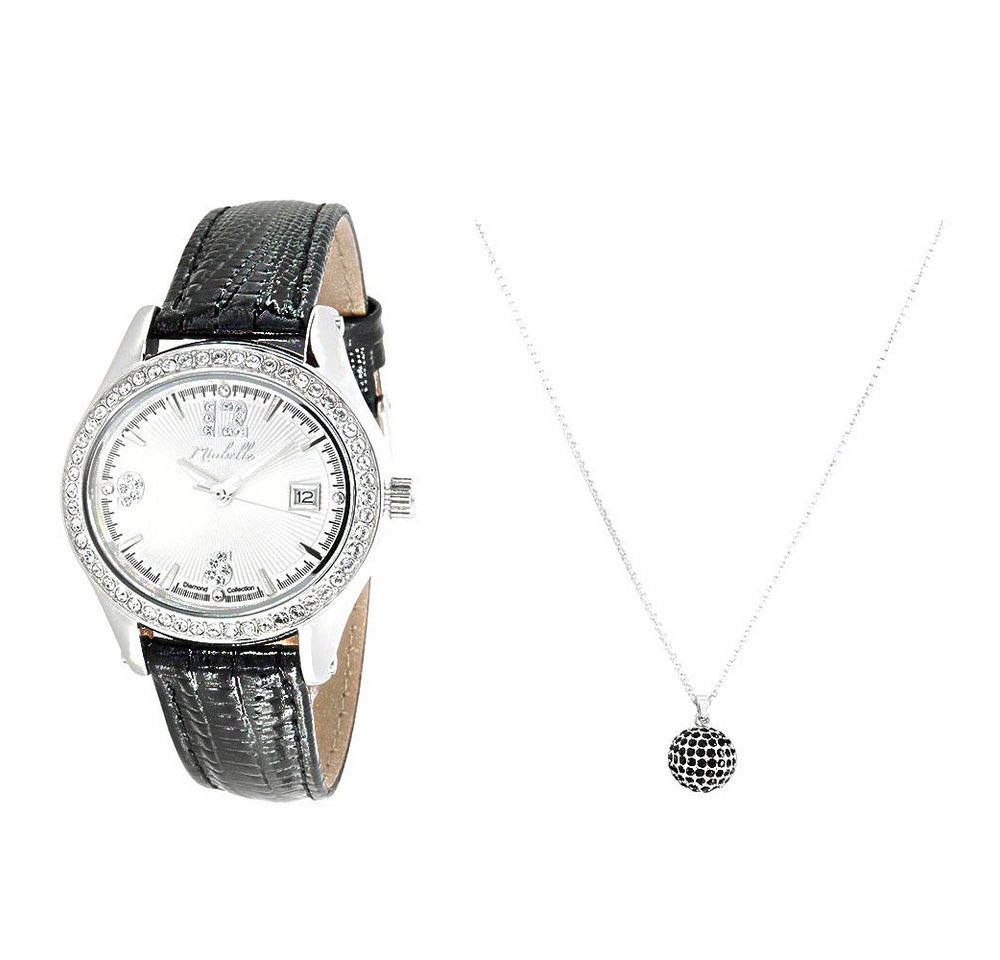 Miabelle Quarzuhr Anmutiges Diamantschmuck-Set Uhr und Halskette mi von Miabelle