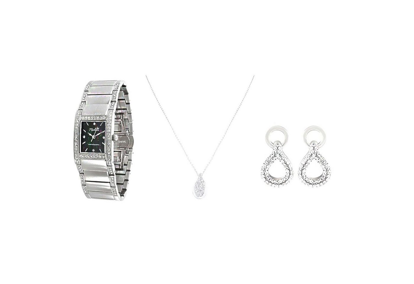 Miabelle Schmuckset Elegantes Diamantschmuck-Set Uhr Halskette und Oh von Miabelle