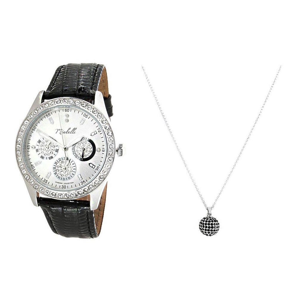 Miabelle Schmuckset Elegantes Diamantschmuck-Set Uhr und Halskette mi von Miabelle