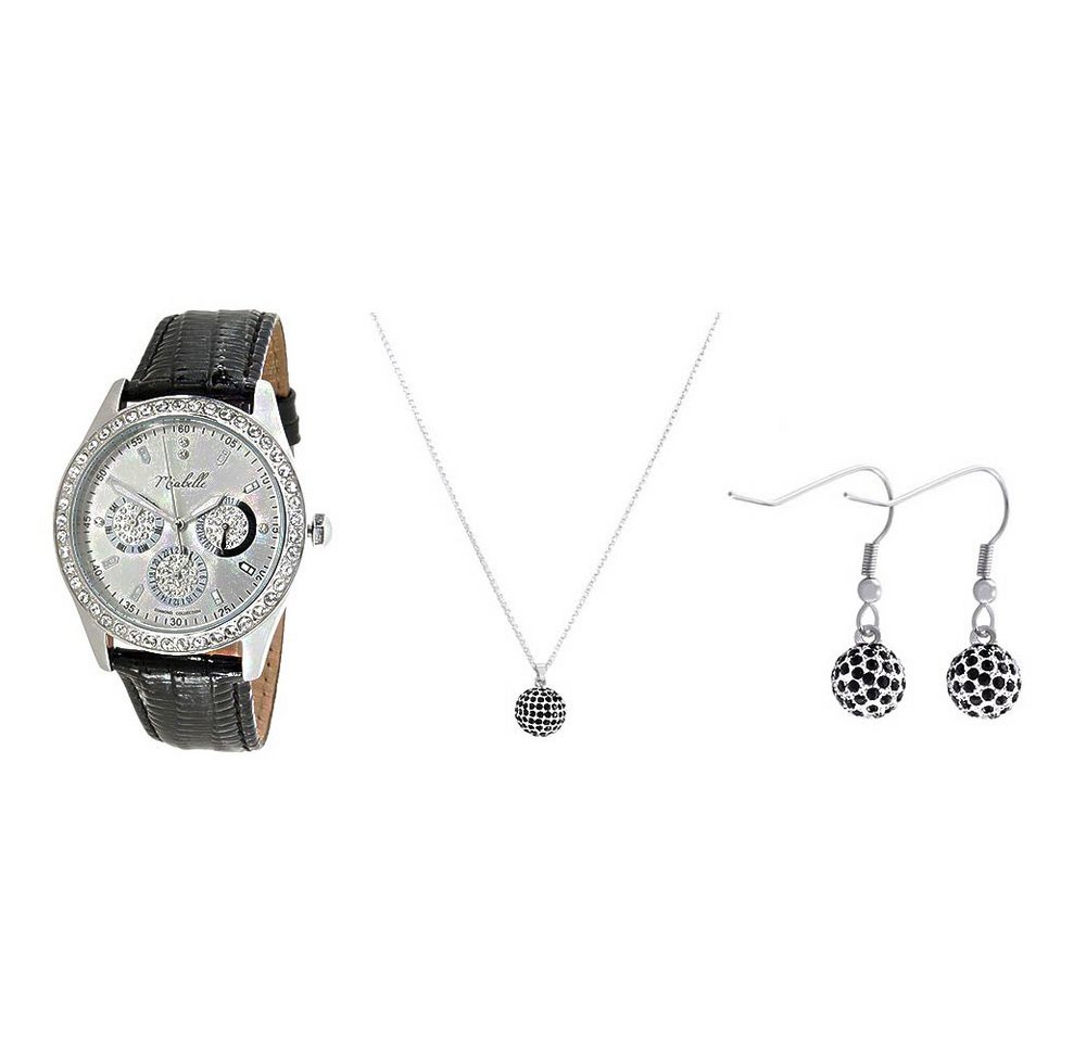 Miabelle Schmuckset funkelndes Diamantschmuck-Set Uhr Halskette und O von Miabelle