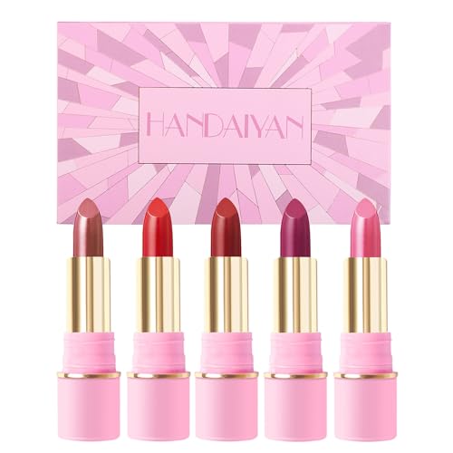 5 Stück Erzielen Sie Einen Perfekten Look Mit Mattem Wasserfestem Lippenstift Pigmentiertem Langanhaltendem Lipgloss Für Frauen Und Mädchen Mattes Finish von Miaelle