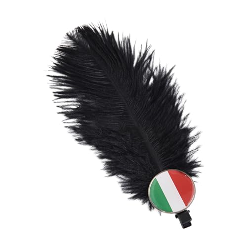 Haarspange mit spanischen Italien-Flaggen, schwarze Feder-Haarnadel, für Damen und Mädchen, Mini-Flaggen, Haarnadel, Deutsch, Italien, Spanisch, Großbritannien, Feder-Haarspange von Miaelle