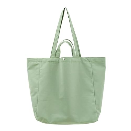 Miaelle Canvas-Tragetasche, einfarbig, Shopper Handtasche für Mädchen und Damen, große Kapazität, Umhängetasche, vielseitige Reisetasche, multifunktionale Handtasche, lichtgrün von Miaelle