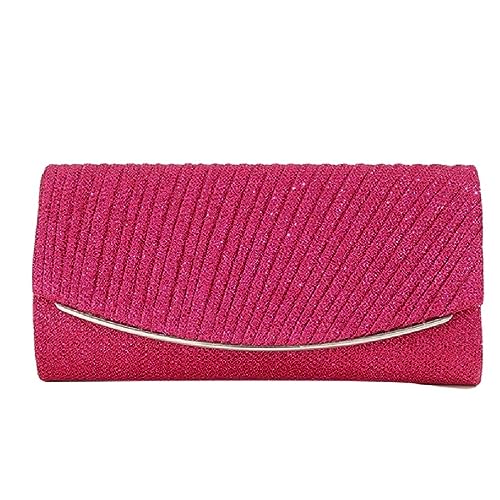 Miaelle Clutches Cocktail-Umhängetasche für Damen, formelle Abendtasche, Party, Bankett, Geldbörse, Handtasche, Umschlagtasche, elegante Handtasche, hot pink von Miaelle