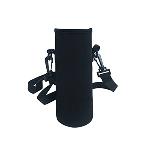 Miaelle Edelstahl-Flaschenhalter, große Kapazität, tragbarer Gurt, Outdoor-Flasche, isolierter Halter, Wasserflaschentasche, Thermo-Abdeckung für Flaschen, Becherhalter, Pure Black, 1500ml cover von Miaelle