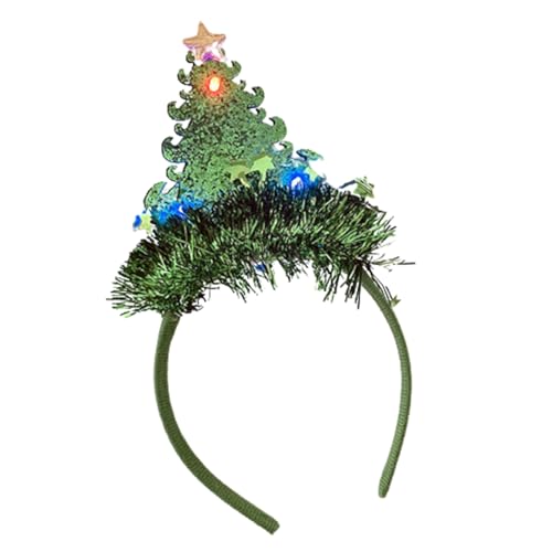 Miaelle Glitzerndes LED-Haarband für Weihnachten, Frohes neues Jahr, 2024, Weihnachtsdekoration, Partyzubehör, leuchtendes Haarband für Familie, Haarband für Feiern von Miaelle