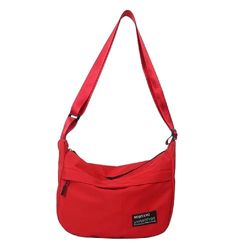 Miaelle Nylon-Reisetasche, modisch, lässig, Umhängetasche, große Kapazität, vielseitige Tasche für Teenager, Mädchen, Crossbody-Tasche, rot von Miaelle