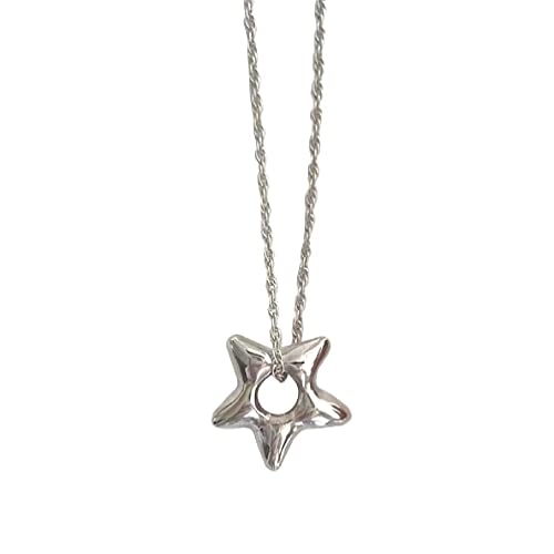 Miaelle Unregelmäßige fünfzackige Stern-Halskette, modisch, schlicht, Schlüsselbeinkette, für Damen und Mädchen, Hochzeitsschmuck, Geburtstagsgeschenk, unregelmäßige fünfzackige Stern-Halsketten für von Miaelle