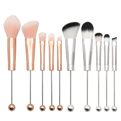 Multifunktionales Make-up-Pinsel-Set mit Perlen, unverwechselbares DIY-Augenpuder-Pinsel mit Metallgriffen, Geschenk für DIY-Perlen-Lidschatten-Pinsel-Set von Miaelle