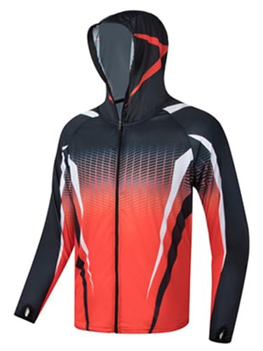 Miaeowve Fahrrad Jacke Herren Atmungsaktiv Mountainbike Jacket Langarm Uv Schutz Radjacke Wasserdicht Sportjacke Zum Laufen Wandern Bergsteigen Radfahren Rot M von Miaeowve