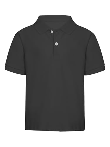 Miaeowve Kinder Jungen Poloshirt Kurzarm Oberteil Sommer Sport T-Shirt Reverskrgaen Hemd Einfarbig Mit Knöpfe Casual Streetwear Gr. 98-170 Schwarz 158-164 von Miaeowve