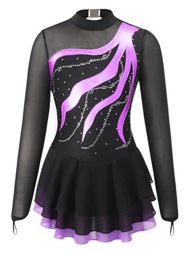 Miaeowve Kinder Mädchen Kürkleider Eiskunstlauf Langarm Strass Glitzer Trainingskleid Rollkunstlauf Kleid Metallic Patchwork Ballerinas Kleid Kostüm Violett 146-152 Miaeowve Kinder Mädchen Kürkleider Eiskunstlauf Langarm Strass Glitzer Trainingskleid Rollkunstlauf Kleid Metallic Patchwork Ballerinas Kleid Kostüm Violett 146-152 von Miaeowve