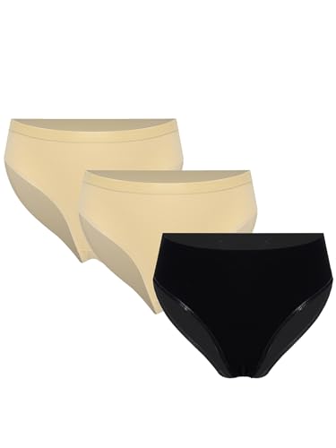 Miaeowve Mädchen Ballett Slips 3er Pack Tanz Unterhosen Baumwolle Unterwäsche Für Kinder Gr. 110-170 Nackt&Nackt&Schwarz 122-128 von Miaeowve