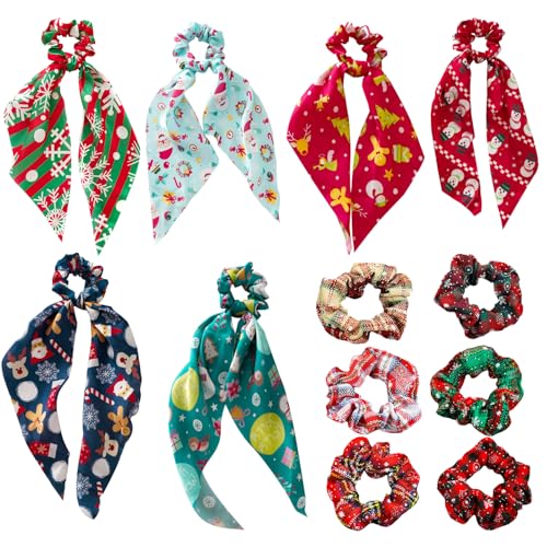 Miaija Weihnachts-Haargummis, kariert, elastische Haarbänder und Schleife, Haarstyling, modische Stirnbänder für Frauen und Mädchen, 12 Stück Miaija Weihnachts-Haargummis, kariert, elastische Haarbänder und Schleife, Haarstyling, modische Stirnbänder für Frauen und Mädchen, 12 Stück von Miaija
