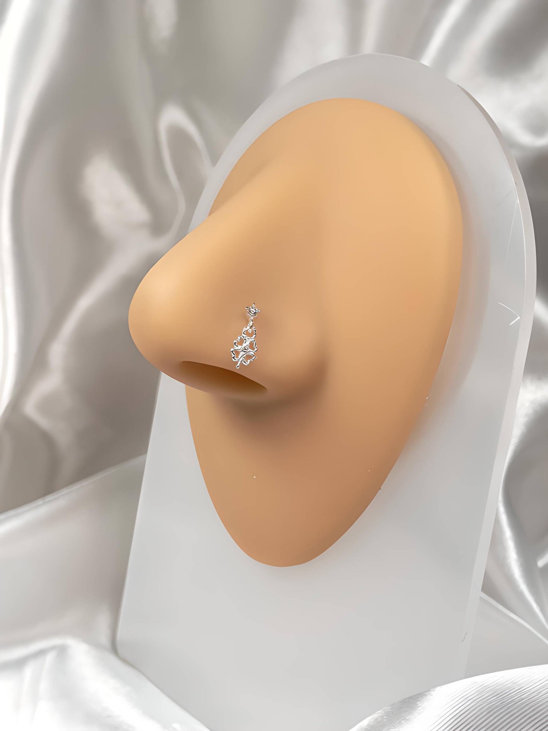 Sterling Silber Nasenstecker | Nasenpiercing Klein Nose Stud Stecker Gold Vierblättriges Nasenstecker Sterling Silber Nasenstecker | Nasenpiercing Klein Nose Stud Stecker Gold Vierblättriges Nasenstecker von Miajuwelier