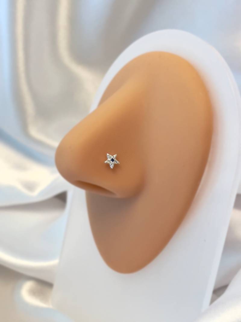 Sterling Silber Nasenstecker Nasenpiercing | Klein Nose Stud Stecker Herz Sternchen Schmetterling Nasenring von Miajuwelier