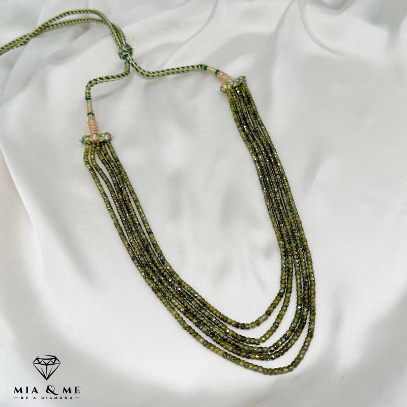 5-Reihige Turmalin Halskette/ Kette Mit Grünen Edelsteinen von MialandlMe
