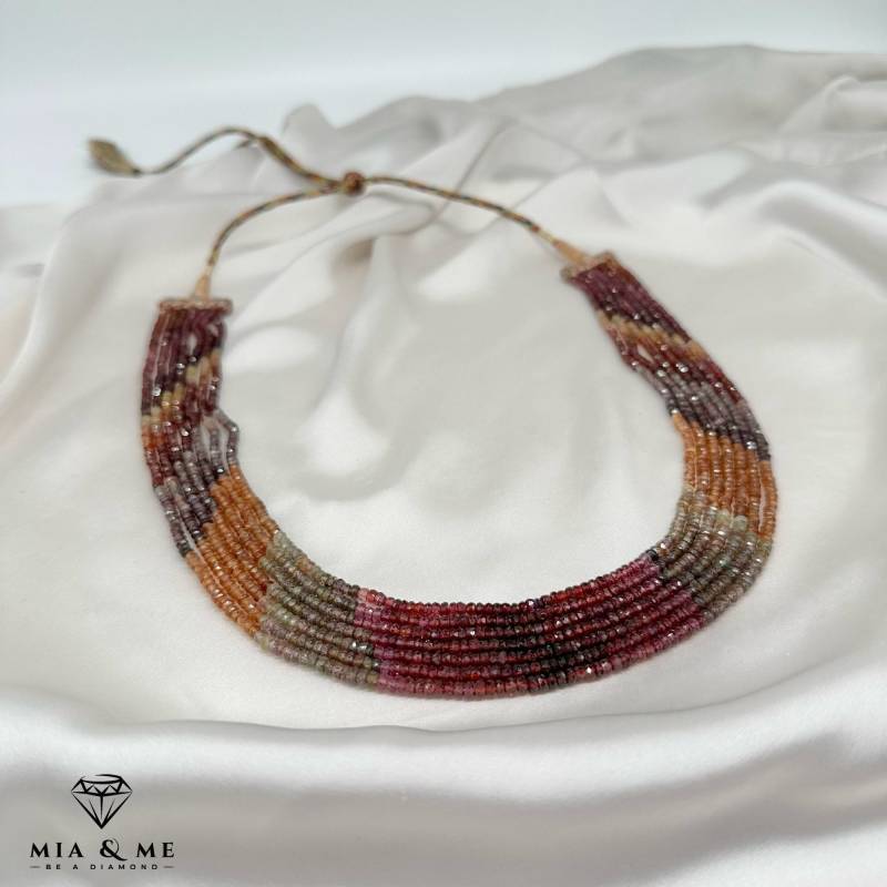 7-Reihige Turmalin Kette/ Kette Mit Edelsteinen | Verschiedenfarbig von MialandlMe