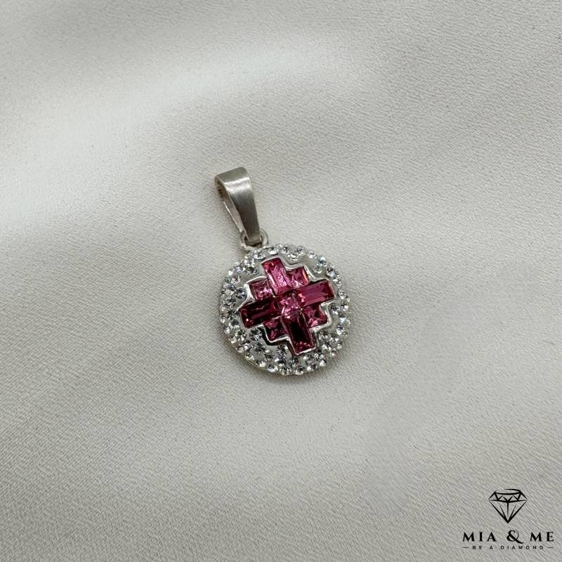 Anhänger in 925 Silber Mit Zirkonia/Silberanhänger Rund Rosa - /Silberschmuck von MialandlMe