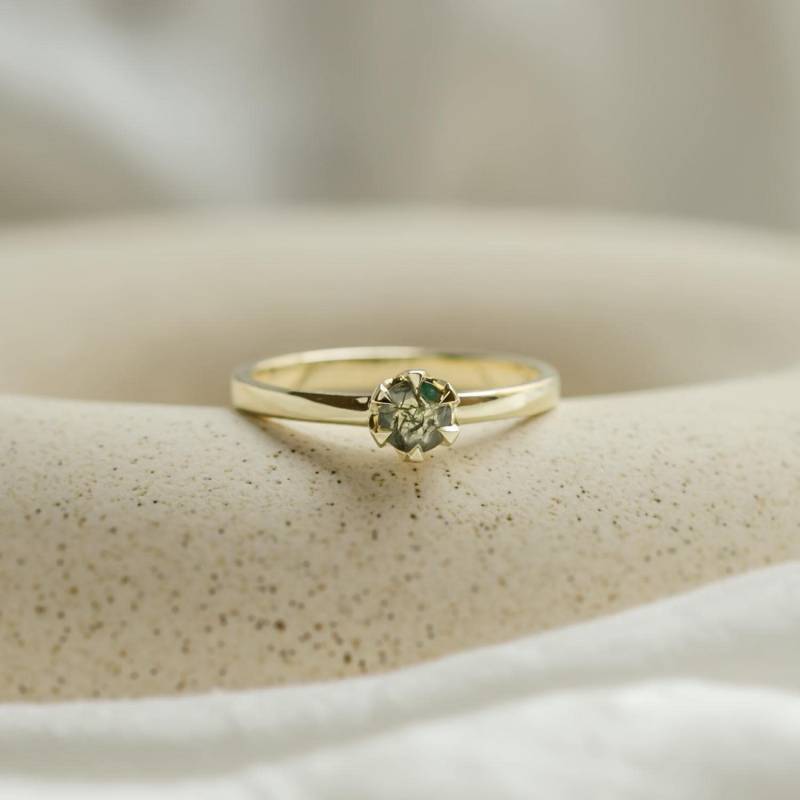 Runder Moosachat Ring, Solitär Grüner Edelstein Verlobungsring, Natur Inspirierter Statementring, Einzigartiger Ring Runder Moosachat Ring, Solitär Grüner Edelstein Verlobungsring, Natur Inspirierter Statementring, Einzigartiger Ring von MialisJewelryStore