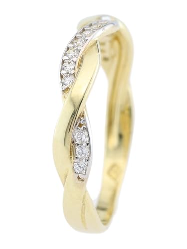 Miamar 1142105 Damen Ring 14 Karat (585) Gold weiß Zirkonia 16,9 mm Größe 53 von Miamar
