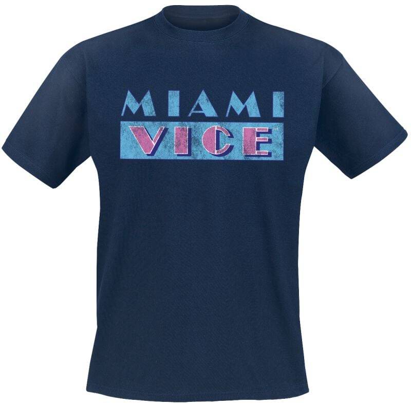 Miami Vice Miami Vice Distressed Logo T-Shirt navy in XXL von Miami Vice