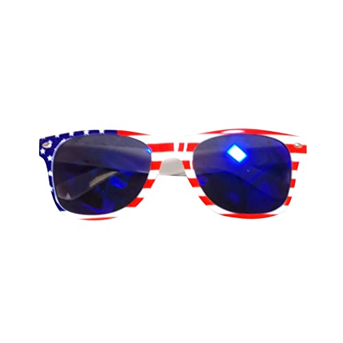 Amerikanische Flagge Sonnenbrille 4. Juli Dekorationen Patriotische Dekorationen Partyzubehör Unabhängigkeitstag Gedenktag Patriotischer Nationaltag USA-Flagge Klassisches Brille Fensterglas Kinder von MianYaLi