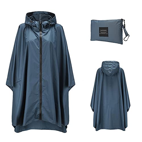 MianYaLi Damen Wasserdicht Regenponcho Unisex Regenjacke Wasserdicht Regencape mit Kapuze wasserdicht mit Reißverschluss im Freien von MianYaLi