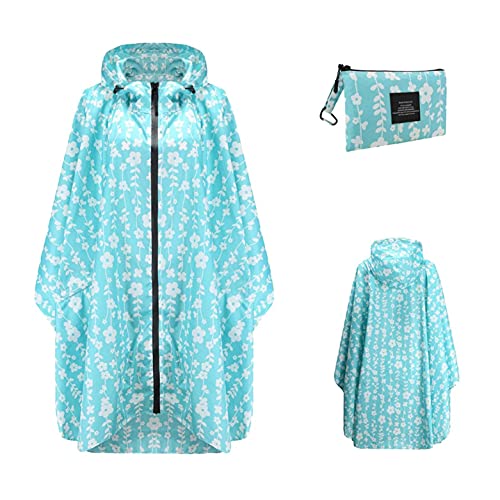 MianYaLi Damen Wasserdicht Regenponcho Unisex Regenjacke Wasserdicht Regencape mit Kapuze wasserdicht mit Reißverschluss im Freien von MianYaLi