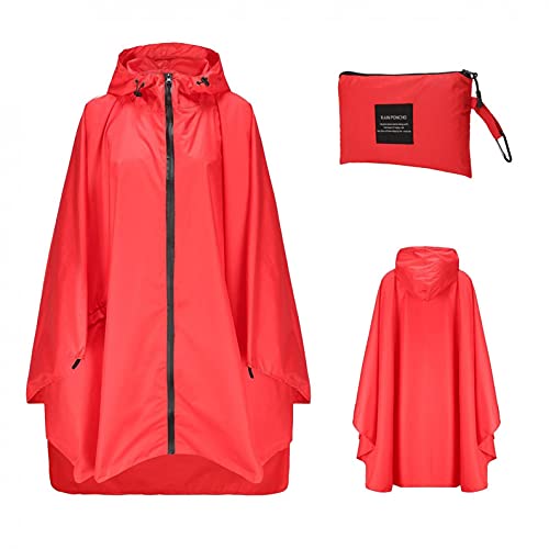 MianYaLi Damen Wasserdicht Regenponcho Unisex Regenjacke Wasserdicht Regencape mit Kapuze wasserdicht mit Reißverschluss im Freien von MianYaLi