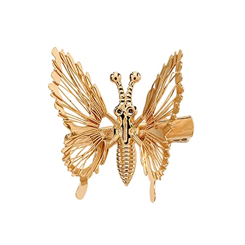 Moving Butterfly Haarnadel Metall Haarschmuck Wild Bangs Flat Clip Kopfschmuck Haarspangen Damen Dünnes Haar Holz von MianYaLi