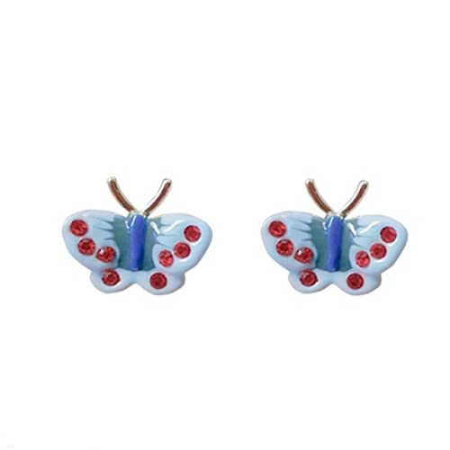 Miancheng 925 Sterling Silber Blau Schmetterling Ohrclips Mädchen Ohne Ohrlöcher，Ohrringe Clips Kinder Mädchen(3-14 Jahre alt) von Miancheng