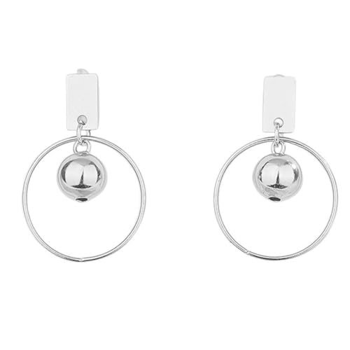 Miancheng 925 Sterling Silber Runde+Kugel Anhänger Hängende Ohrringe,Silber Kugel Anhänger Kurze Hängende Ohrringe für Damen,Mädchen(28CM) von Miancheng