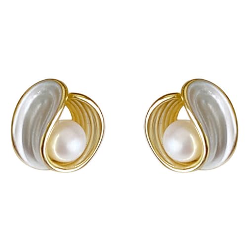 Miancheng Sterling Silber Weiße Perlen Ohrringe,Premium Perlen Ohrringe für Damen,Frauen,Mädchen von Miancheng