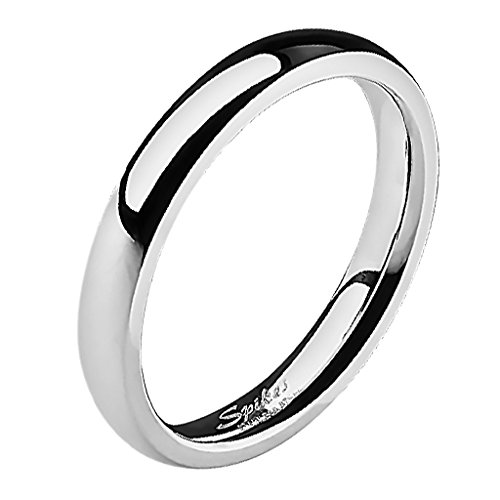 Mianova Band-Ring Edelstahl Herrenring Damenring Partnerring Trauring Verlobungsring Damen Herren Silber Größe 48 (15.3) Breit 3mm von Mianova