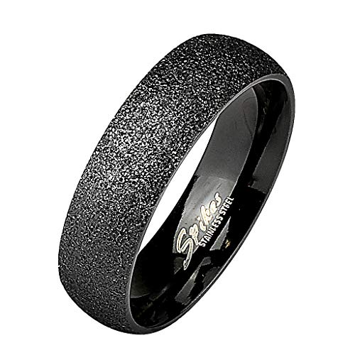 Mianova Band Ring Edelstahl mit Diamantoptik Ehering Herrenring Damenring Partnerring Damen Herren Trauring Schwarz Größe 68 (21.6) von Mianova