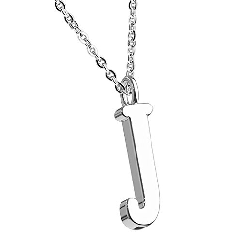 Mianova Damen Halskette Kette mit Buchstaben Anhänger Silber Buchstabe J von Mianova