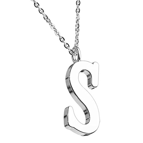 Mianova Damen Halskette Kette mit Buchstaben Anhänger Silber Buchstabe S von Mianova