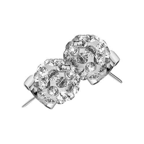 Mianova Damen Shamballa Ohrhänger aus Edelstahl in Silber mit Kristall von Mianova