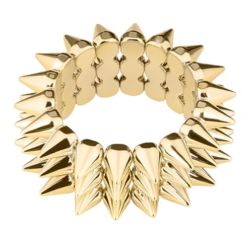 Mianova Damen Stachel Armband Armreif mit Spikes elastisch Gold von Mianova