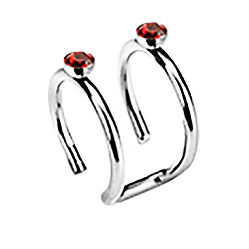 Mianova Ear Cuff 2er Ohrklemme mit Kristall - Rot von Mianova