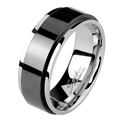 Damen und Herren Ring Titan „schwarz gebürstet“ Partnerring